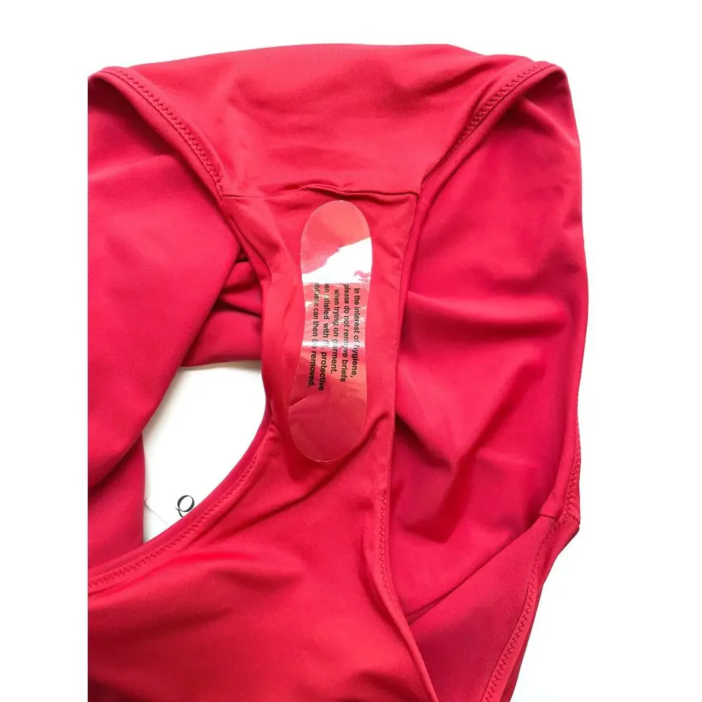 Quince Italian High-Rise Bikini Bottom Swim Cherry Red Size Large NEW
